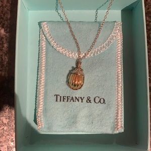 Tiffanys Silver 18k Gold Scarab Beetle Pendant